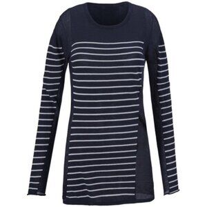 Cabi Regiment Navy Blue Striped Lightweight Sweater #3367 Medium